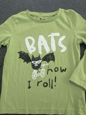 Tu Kids Green 'Bats How I Roll' Long Sleeve Tee